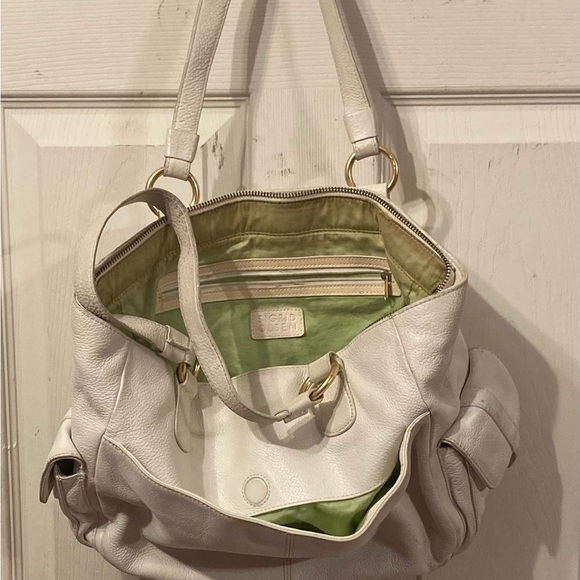 SIGRID OLSEN - GENUINE COWHIDE SHOULDER BAG w/PENCIL HOLDER BEIGE - Picture 4 of 8